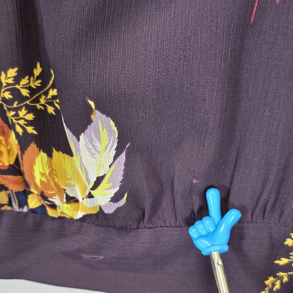 Madewell Wrap Front Top in Blooming Oasis Plum Womens Size Medium - Picture 14 of 14